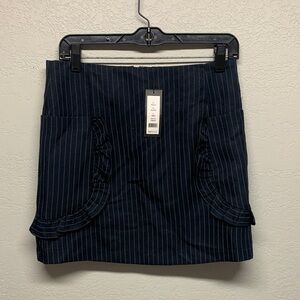 Romeo & Juliet Couture Navy Pinstripe Mini Skirt Size Medium NWT